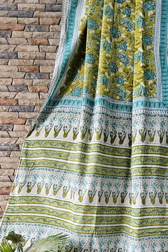 Beautiful Sanganer Hand Block Print Soft Cotton Saree