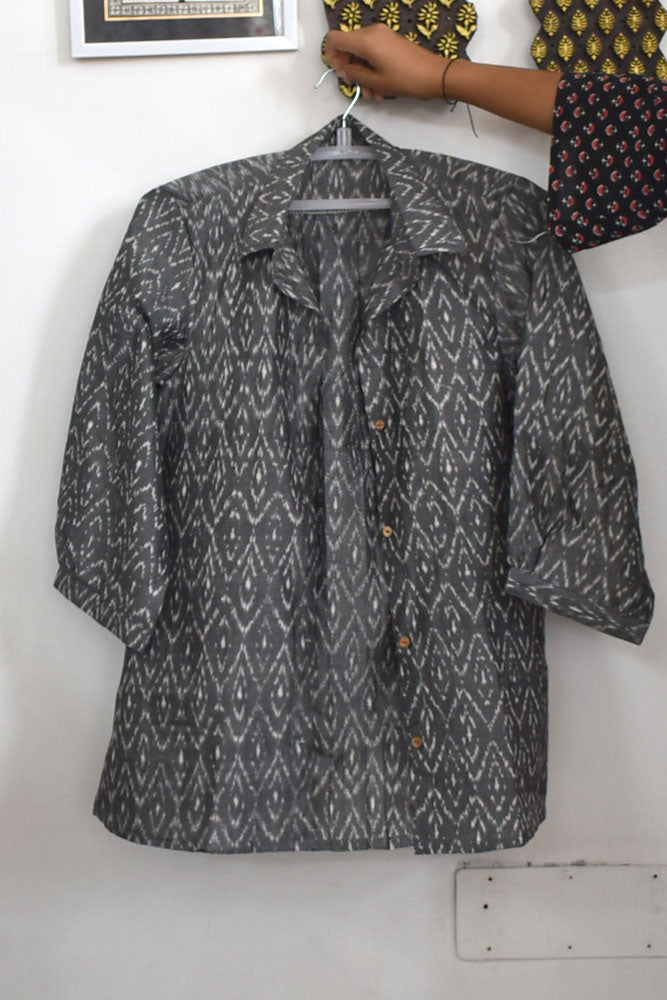 Designer Handwoven Ikkat pure cotton Shirt - Size 38 to 46 ( all sizes)