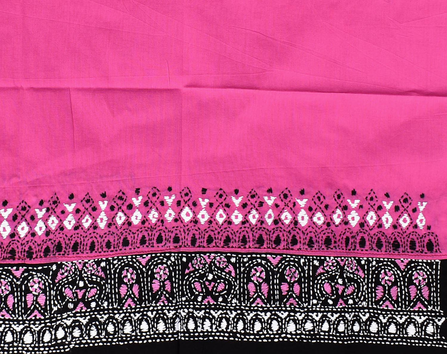 Cotton Blouse fabric with Bengal Kantha Hand Embroidery work