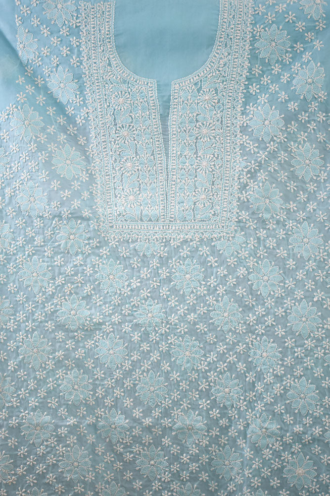 Premium Hand Embroidered Chikankari work Voile fabric