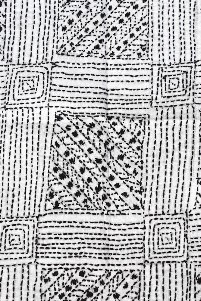 Cotton Blouse fabric with Hand Kantha work