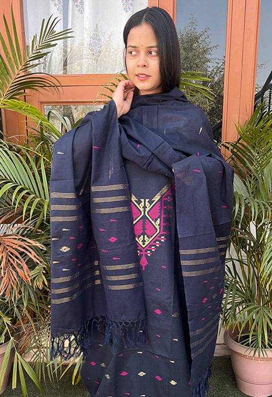 Bunaai: Beautiful Hand Woven Soft Cotton Jamdani Suit