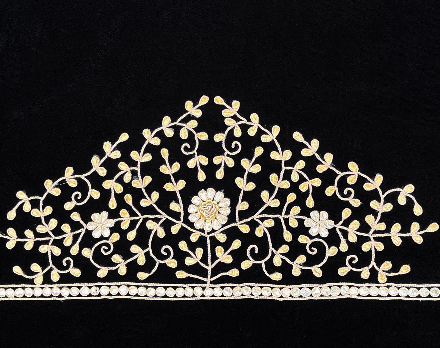 Velvet Fabric with Hand Gota pattiwork , Pearl, Zardozi  Embroidery