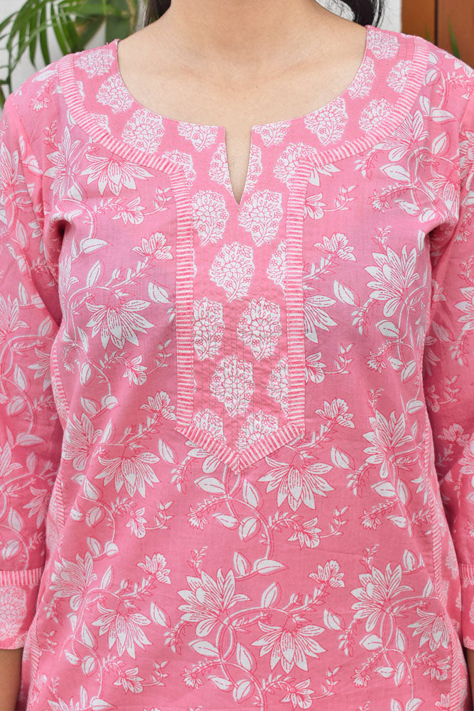 Beautiful Cotton Kurta with Embroidery size - 36,38,40,44