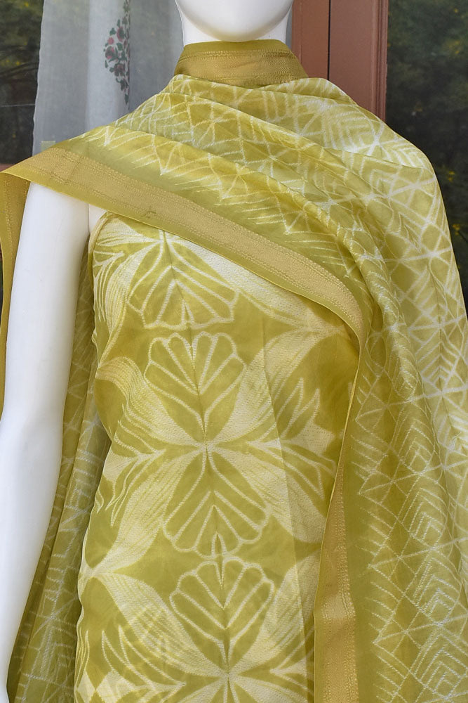 Premium Maheshwari Silk Cotton suits with Nui Shibori Work & Woven Zari Borders - 3 pc set