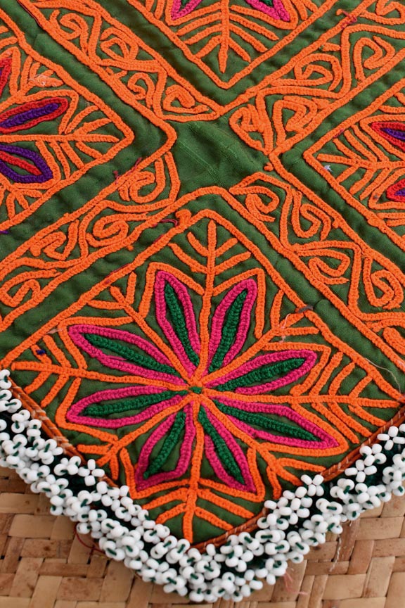 Authentic Vintage Hand Embroidered Banjara Afghani Tribal Patch with bead work