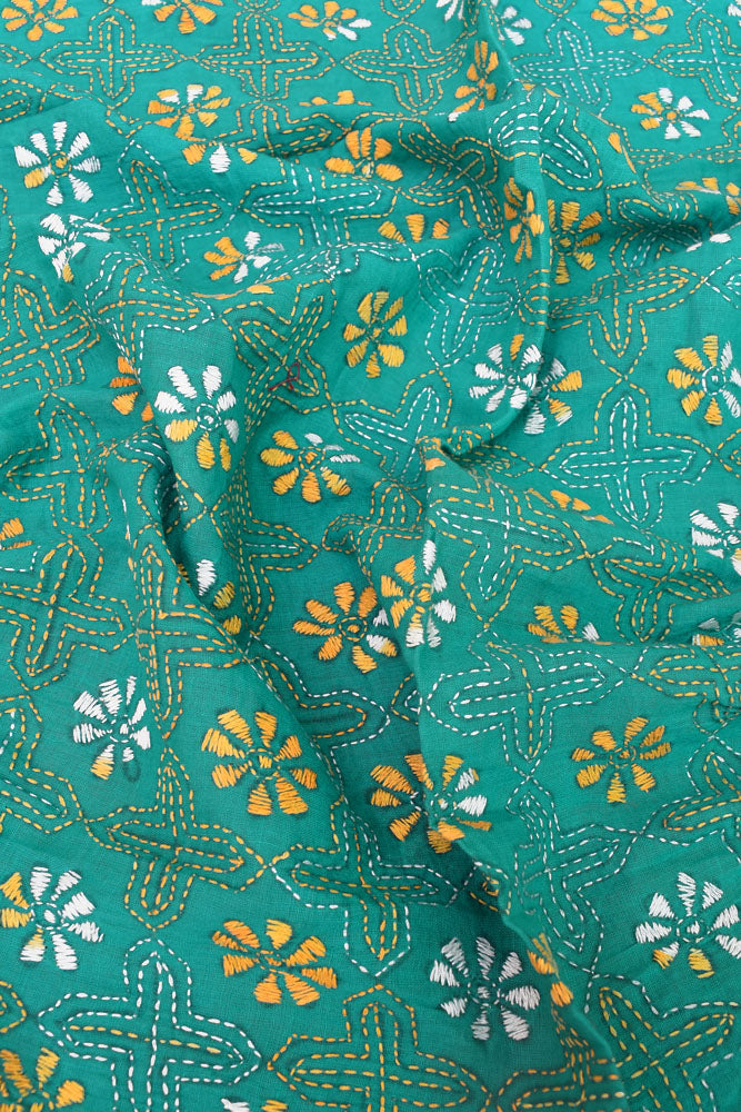 Cotton Blouse fabric with Hand Kantha work