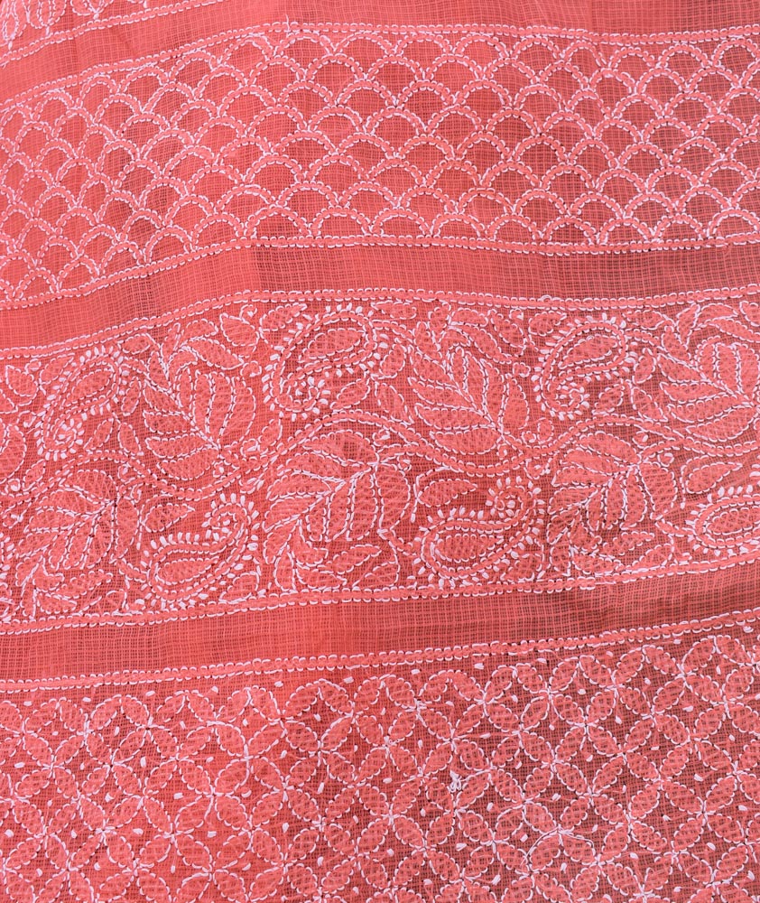 Elegant Kota cotton Saree with Hand Lucknowi Chikankari work ( without BP)