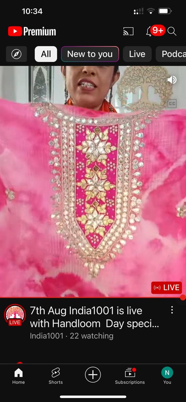 Elegant Hand Embroidered Kantha work Tussar Silk Stole