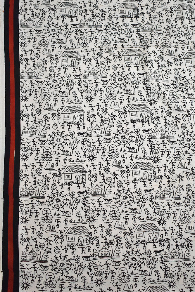 Beautiful Modal Silk Bagru Hand Block Print Fabric