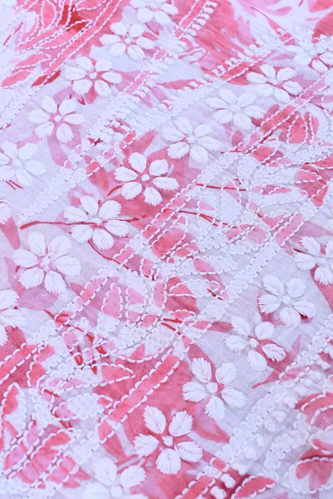 Beautiful Hand Embroidered Lucknow Chikankari Work Cotton Fabric( kurta fabric only)