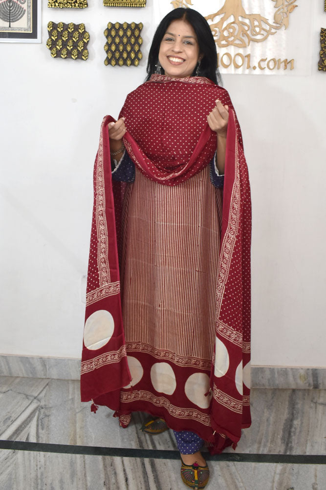 Beautiful Hand Block Printed Modal Silk 3 piece set