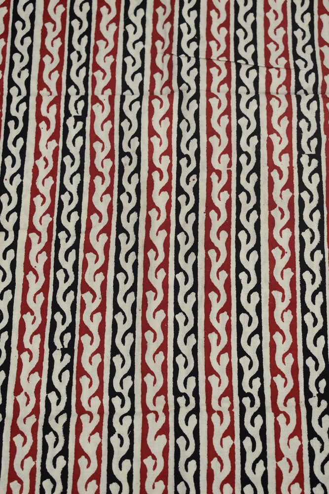 Ajrakh Hand Block Printed Cotton Cut ( blouse) Fabric