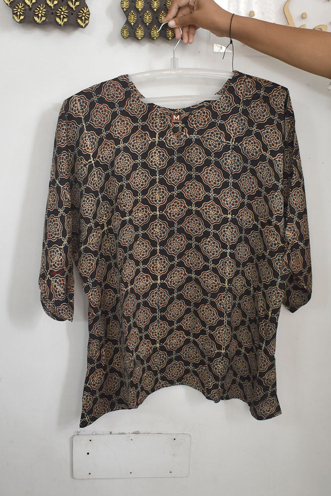Beautiful Ajrakh Modal Silk Kaftan - 38 - 44