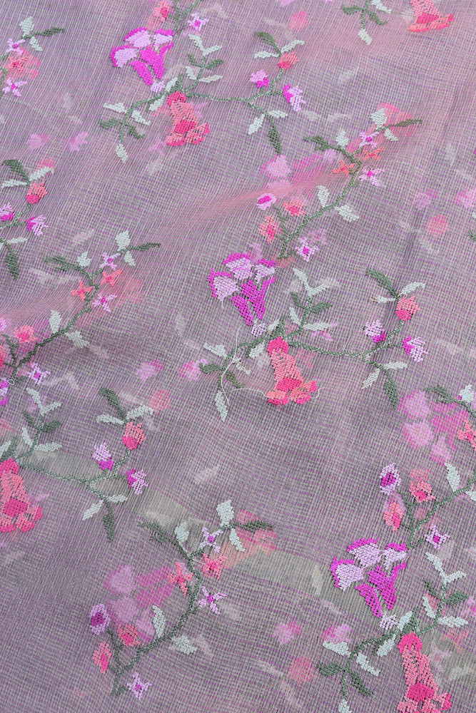 Elegant Kota Tissue dupatta with All over Cross Stitch Embroidery - Light Pink