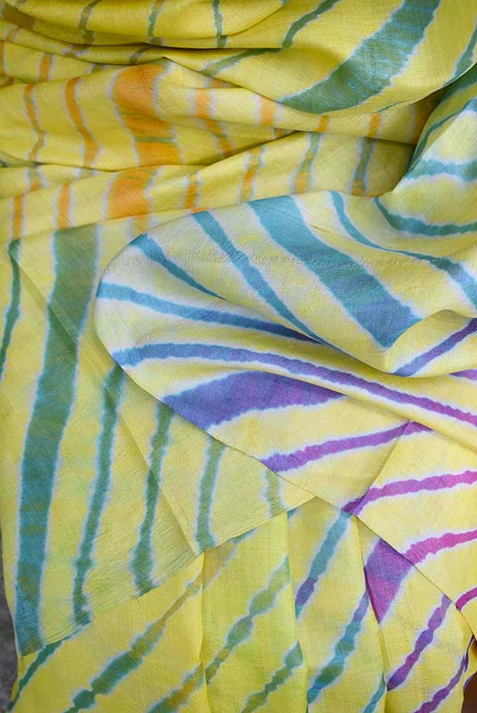 Beautiful Handcrafted Leheriya Tussar Silk Saree