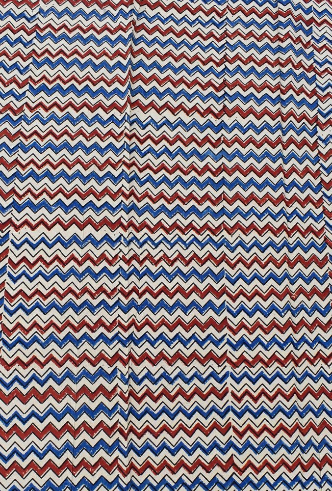 Ajrakh Hand Block Printed Cotton Cut ( blouse) Fabric