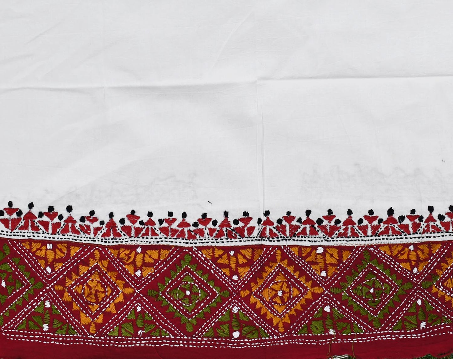 Cotton Blouse fabric with Bengal Kantha Hand Embroidery work