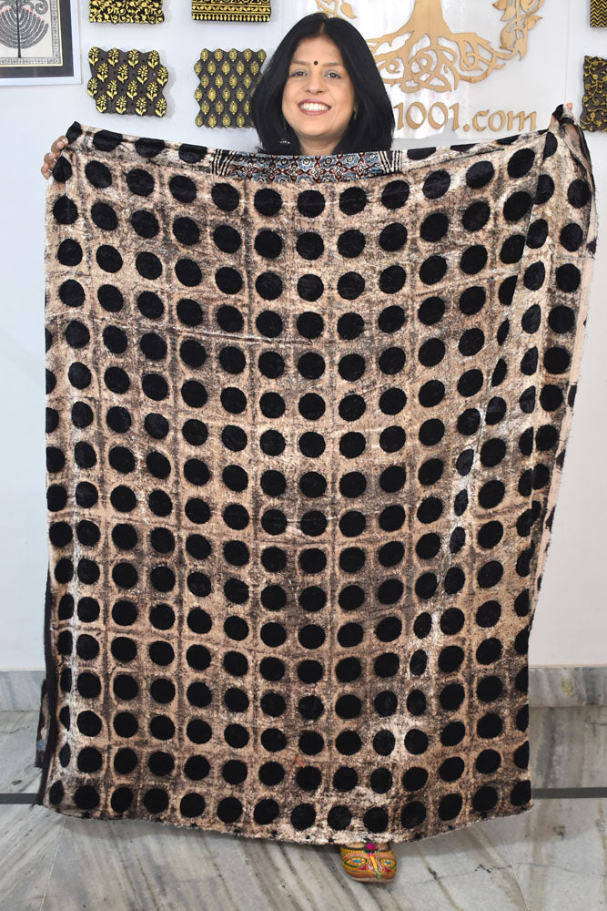 Ajrakh Velvet kurta fabric