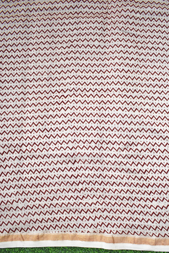 Classic Bagh Hand Block Printed unstitched 3 pcs Chanderi suit fabric