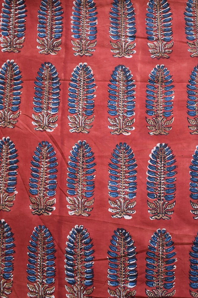 Hand Block Printed Running Soft Cotton Fabric - 2.5 mtrs