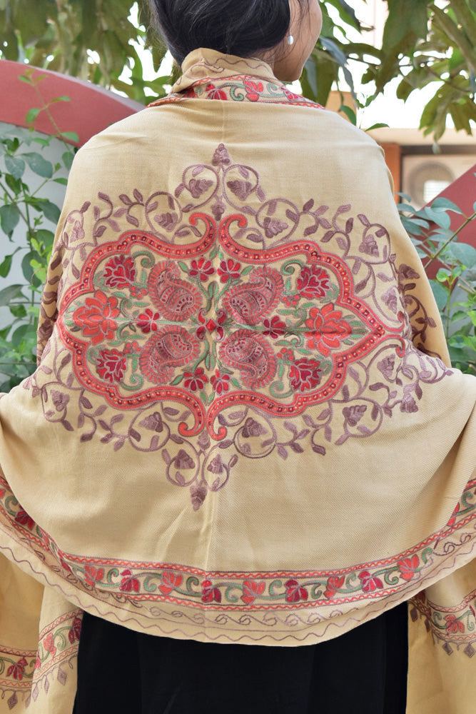 Beautiful Aari work Woolen stole