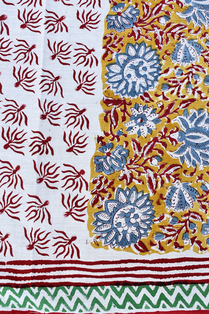 Beautiful Sanganer Hand Block Print Cotton Saree