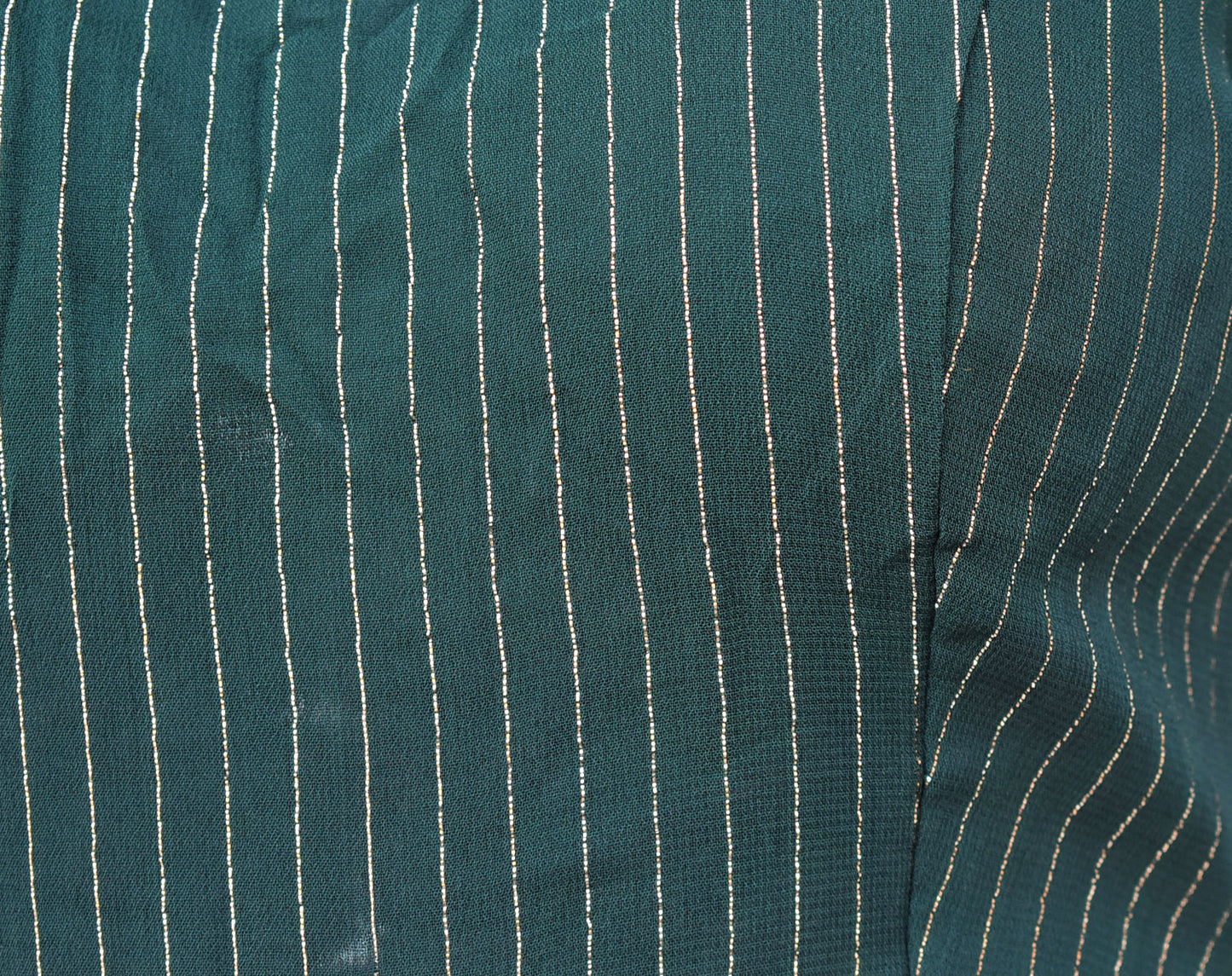 Georgette Blouse fabric with gold lines with frill sleeves - 38 , 40 - Adjustable till size 42