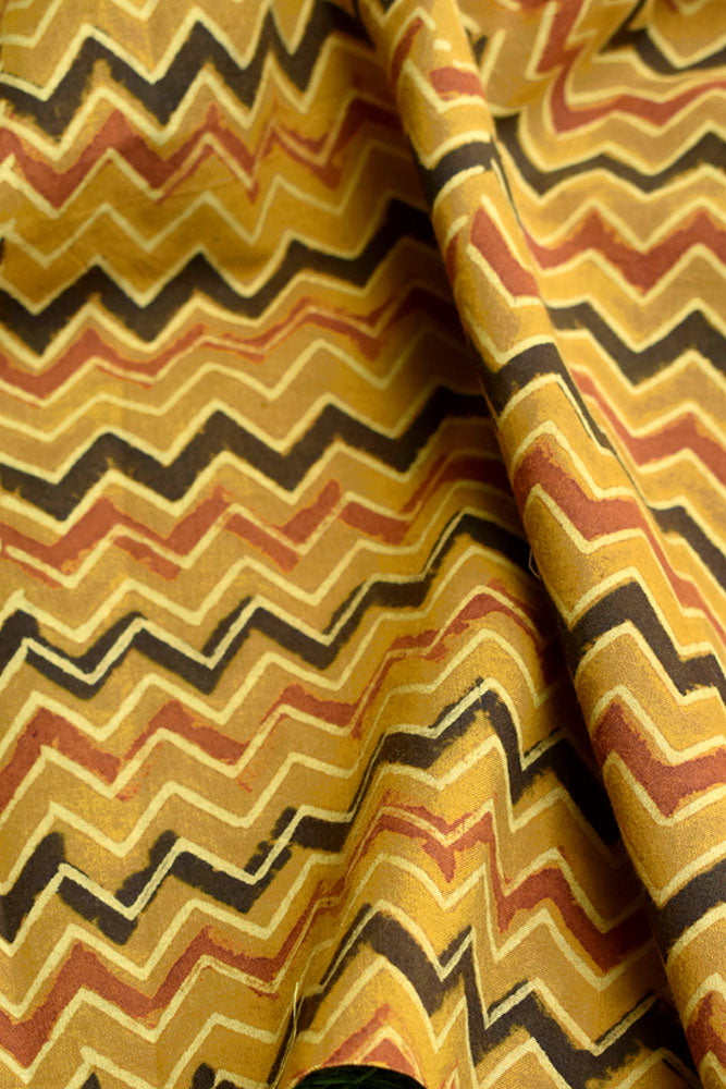 Ajrakh Hand Block Printed Cotton Cut ( blouse) Fabric