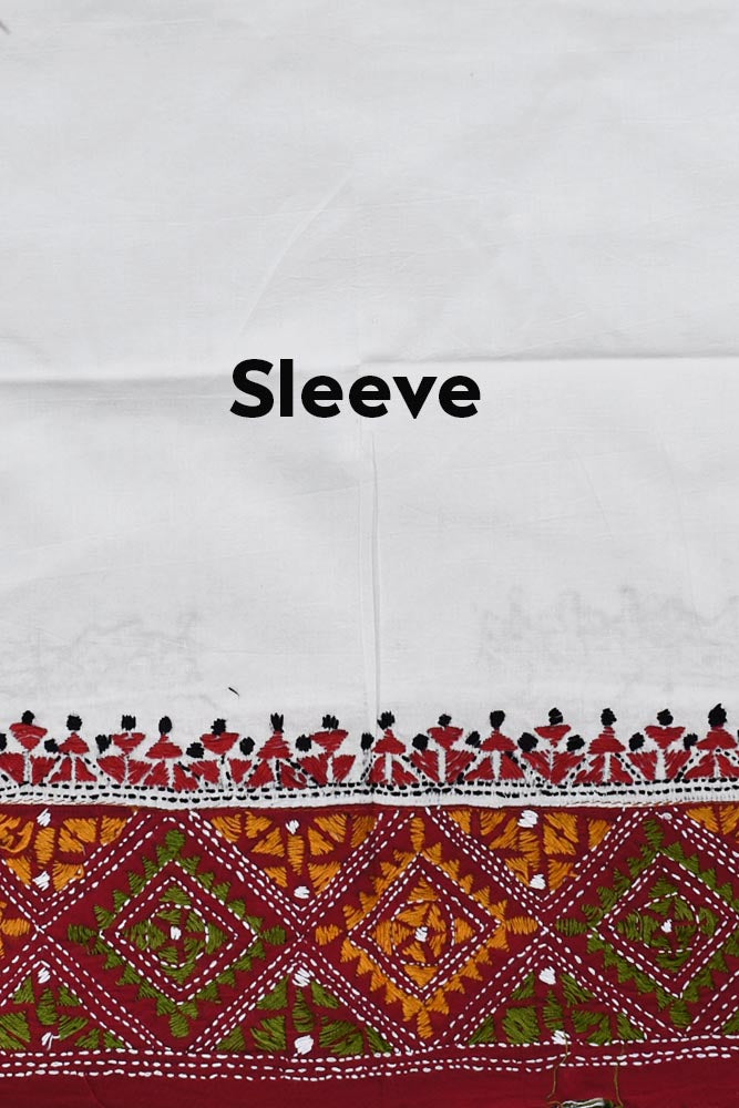 Cotton Blouse fabric with Bengal Kantha Hand Embroidery work