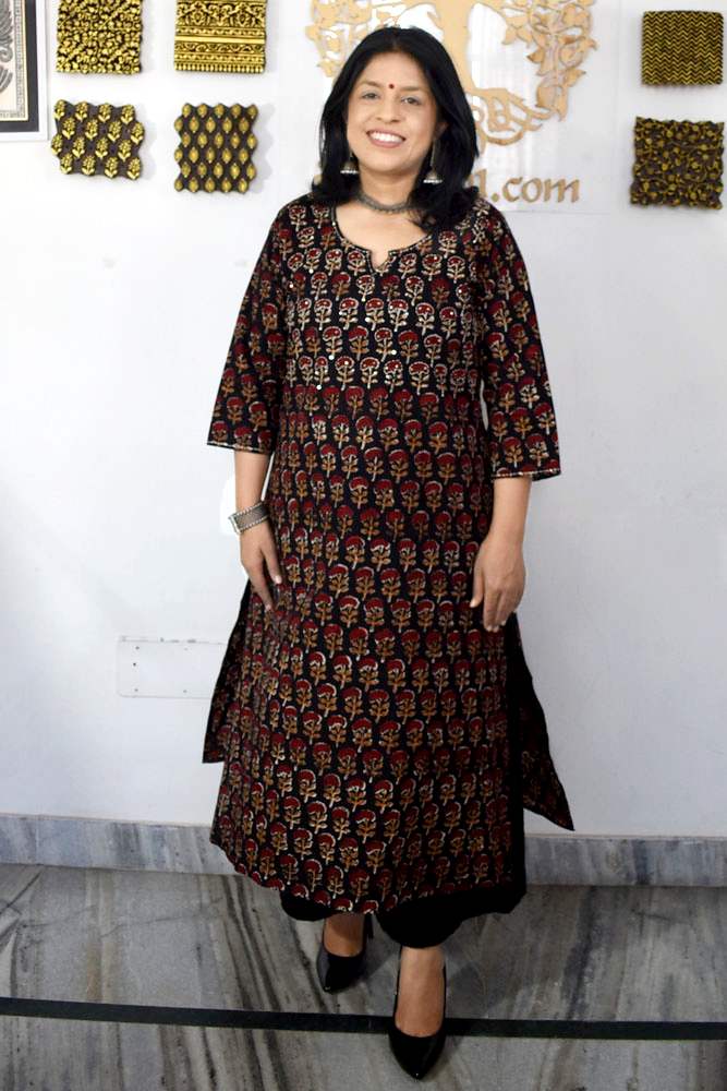 Elegant Hand Block Printed Cotton Kurta - Sizes 38 - 46