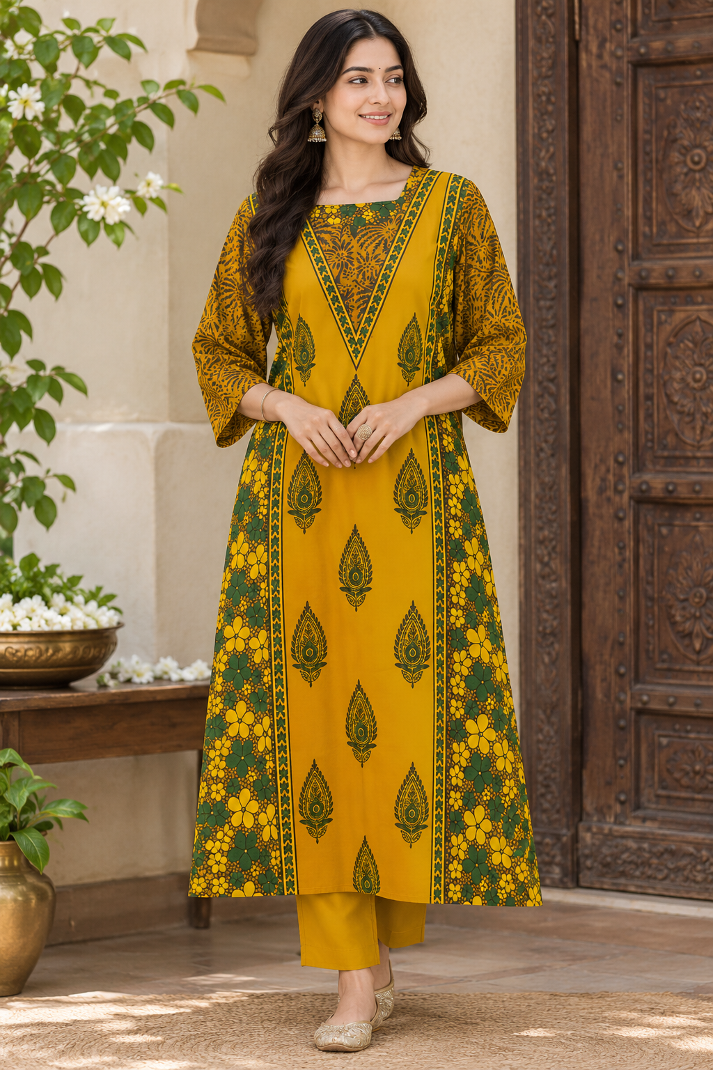 Designer Ajrakh Hand Block Printed cotton Kurta - Size 38 to 46 ( all sizes)