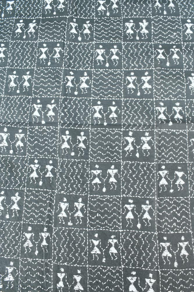 Cotton Blouse fabric with Hand Kantha work