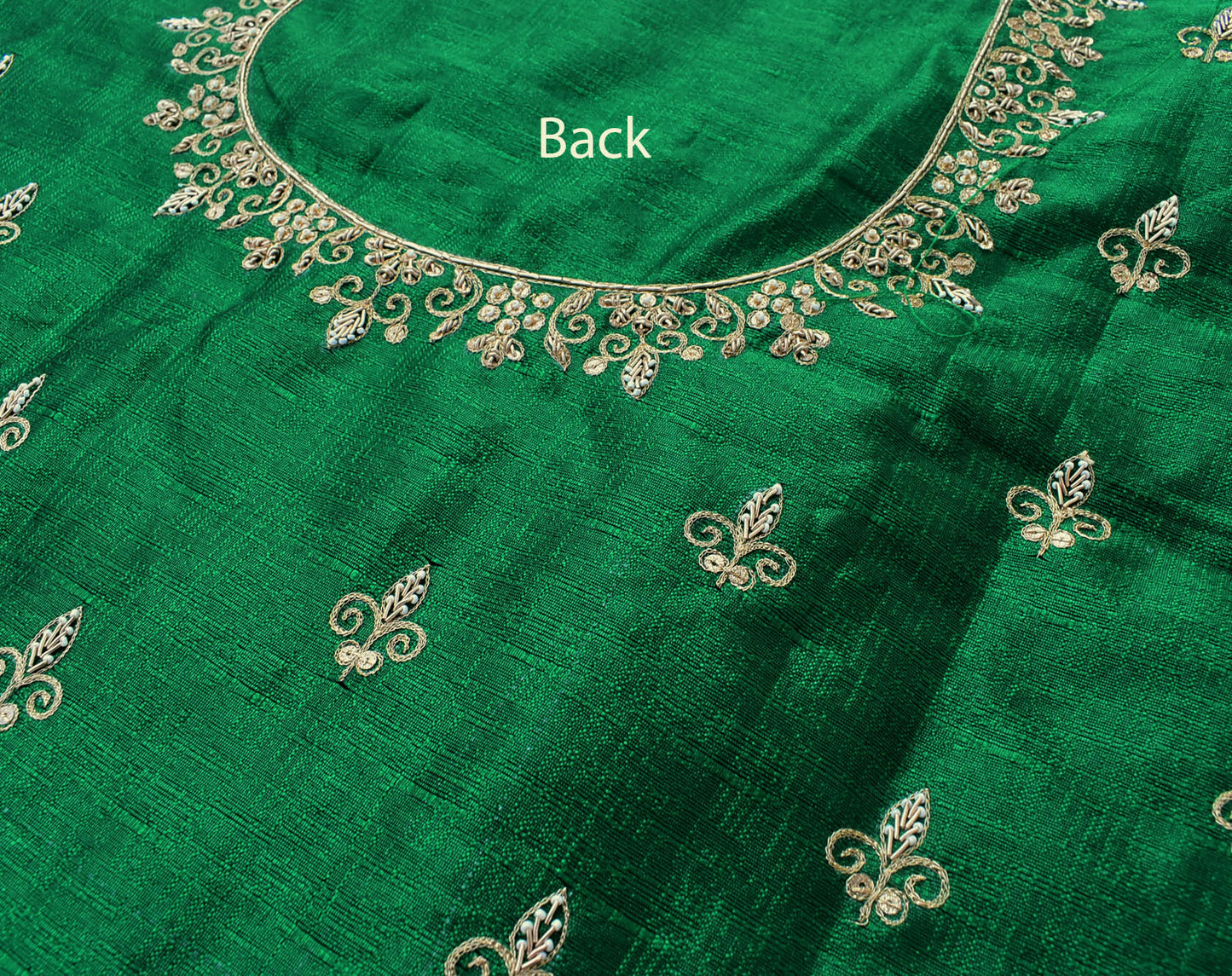 Intricate & Detailed Hand Zardozi, DaBka, Aari , Pearl & Sequin work Blouse Fabric on Art Silk Fabric