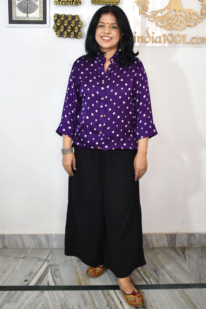 Beautiful Bandhani Modal Silk Shirt size - 38 - 46