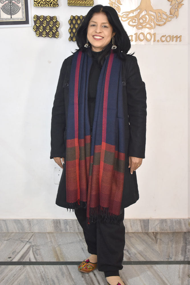 Elegant & Soft, Versatile Handwoven Himalayan Pure Wool Stole / Shawl