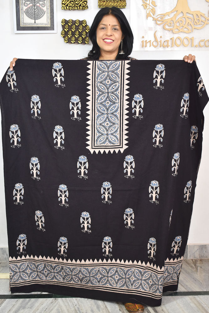 Designer Ajrakh cotton kurta fabrics - 2.5 mtrs