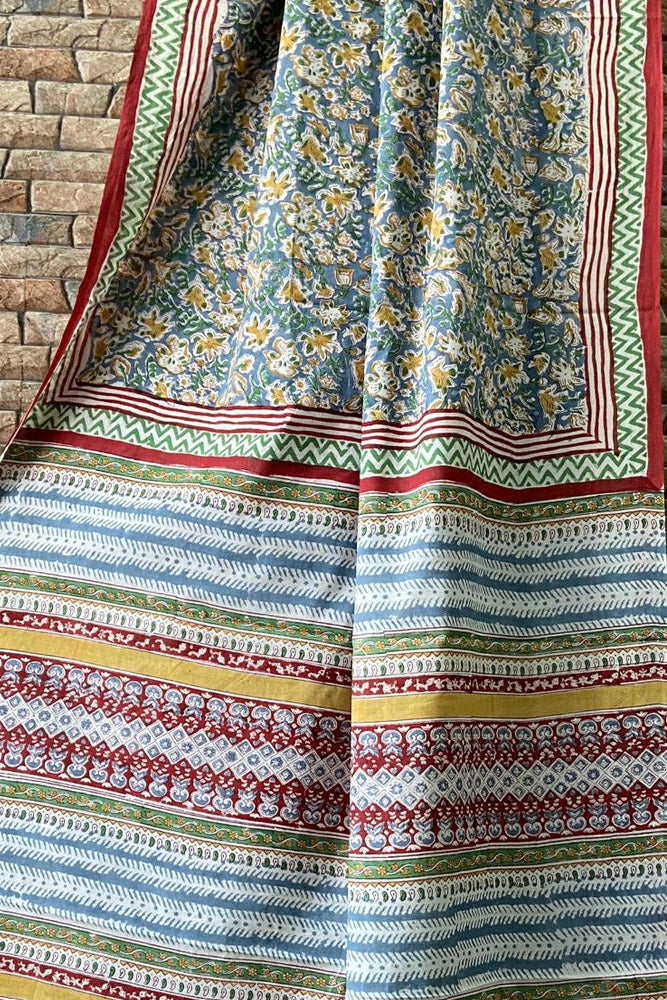 Beautiful Sanganer Hand Block Print Soft Cotton Saree