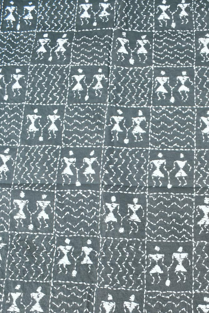 Cotton Blouse fabric with Hand Kantha work