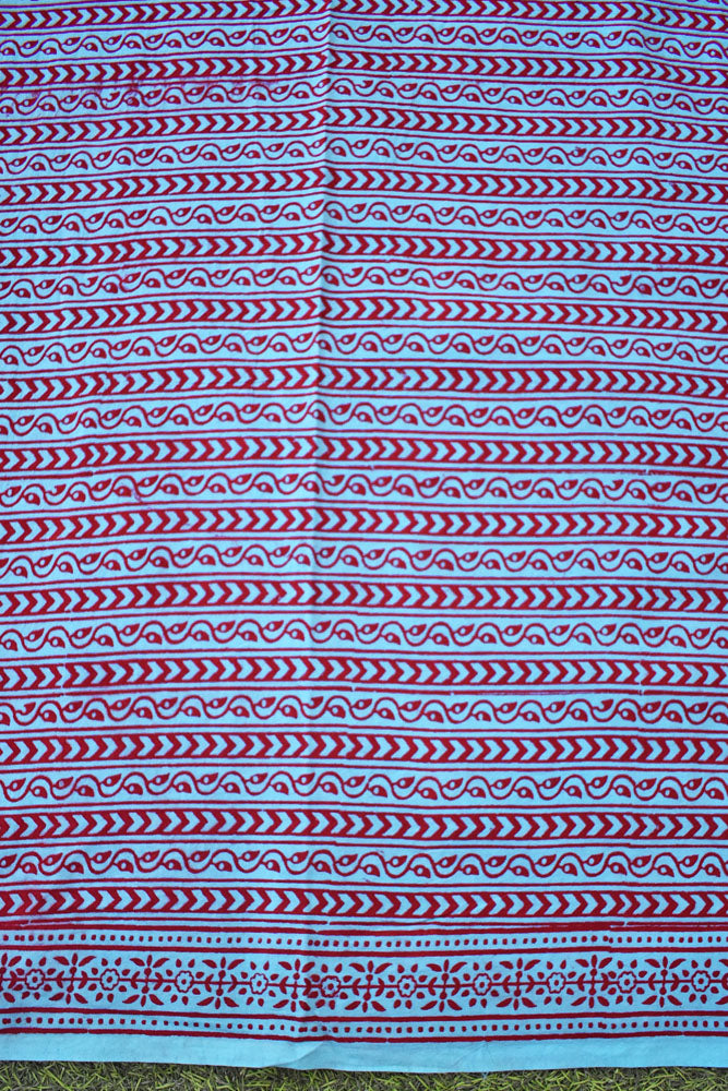 Classic Bagh Block Printed unstitched suit fabric with Kota Doria dupatta