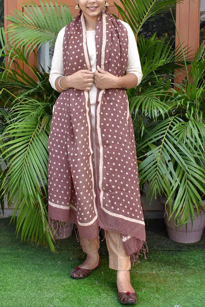 Elegant Hand Block Printed Pure Linen dupatta