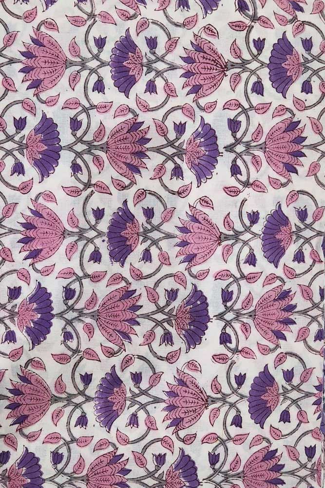Manjri (मंजरी) - 5 mtr cut for Co-ord Sets / Suits - Hand Block Printed Running Soft Cotton Fabric