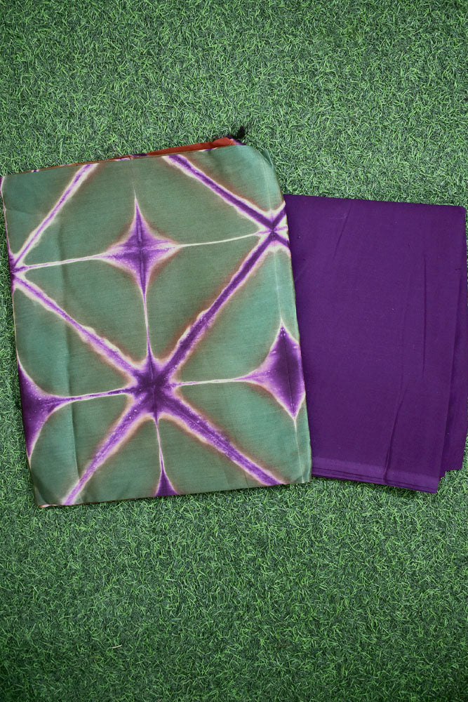 Stunning Hand Crafted Clamp Dyed Chanderi Kurta & cotton pant Unstitched sets