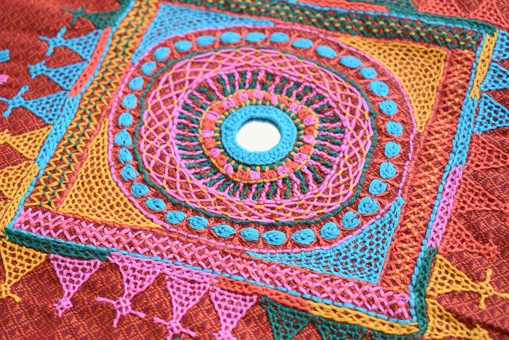 Khunn Blouse fabric with Hand Lambani Embroidery