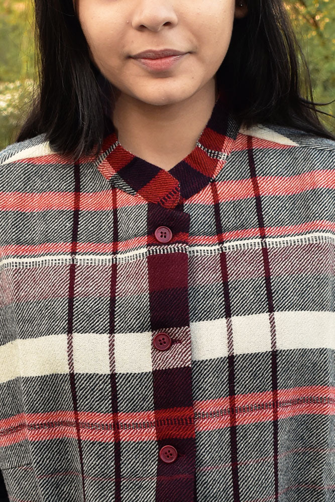 Handwoven Himalayan Wool Jacket with Satin silk inner lining - size 42, 44