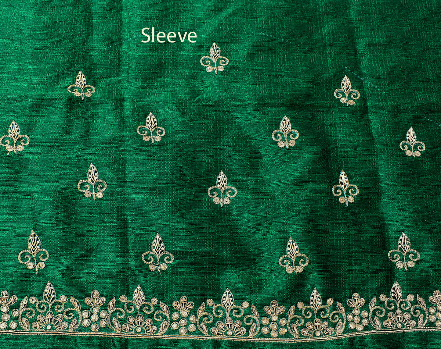 Intricate & Detailed Hand Zardozi, DaBka, Aari , Pearl & Sequin work Blouse Fabric on Art Silk Fabric