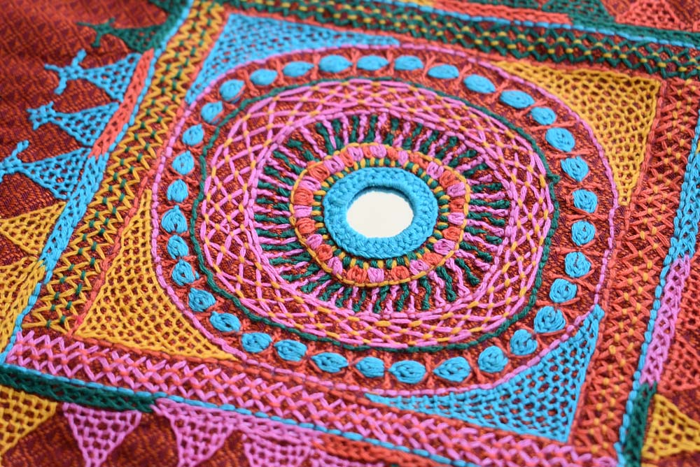 Khunn Blouse fabric with Hand Lambani Embroidery