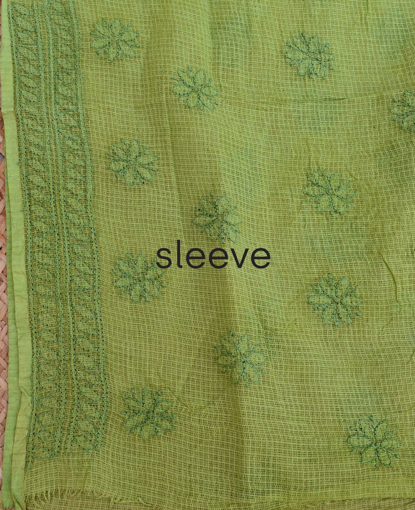 Hand Embroidered Lucknow Chikankari Work Kota Cotton Fabric( kurta fabric only)