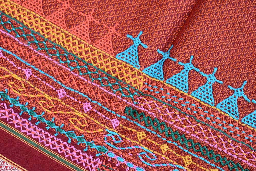 Khunn Blouse fabric with Hand Lambani Embroidery