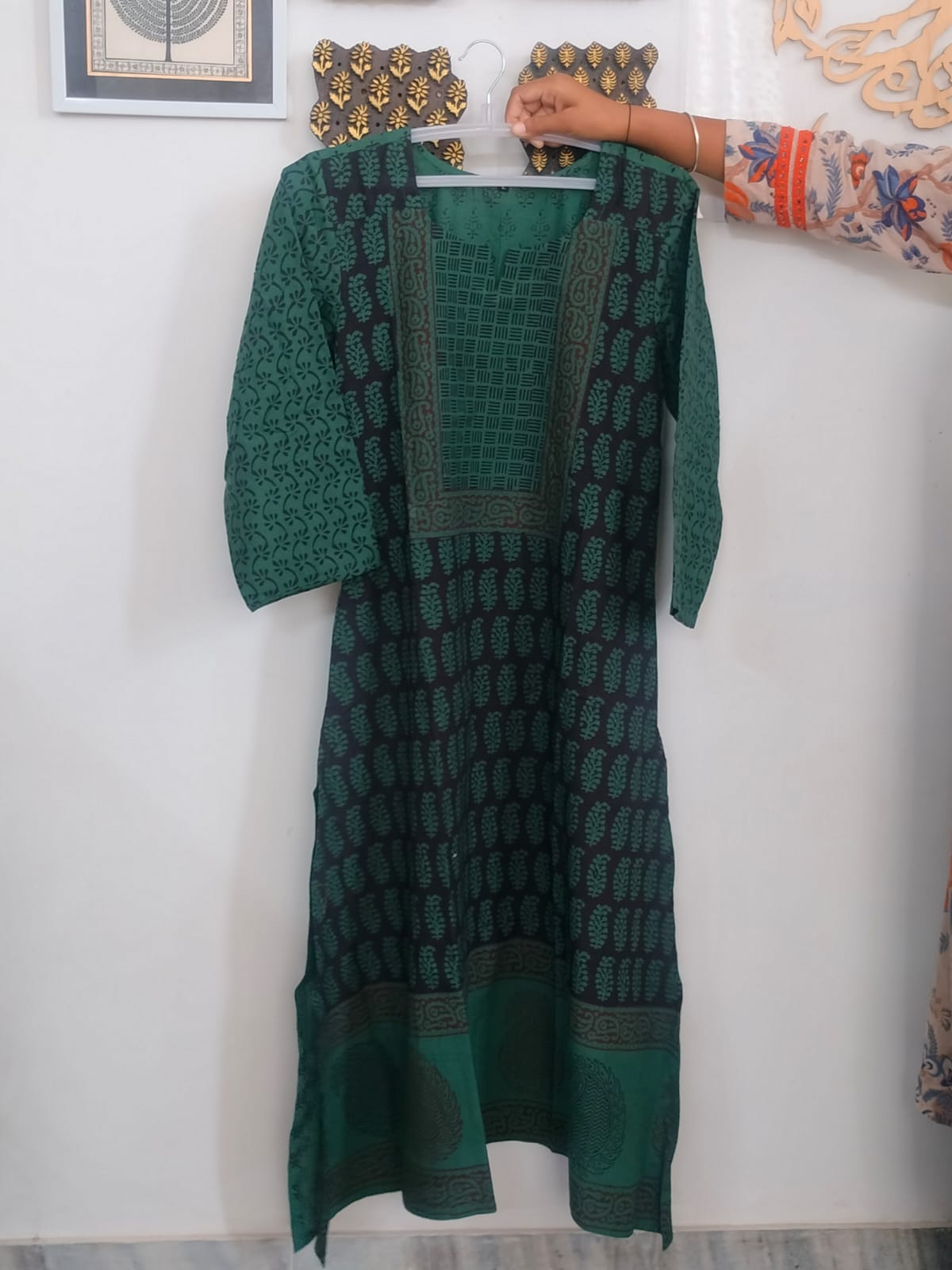 Beautiful Hand Block Printed Bagh cotton Short Kurta